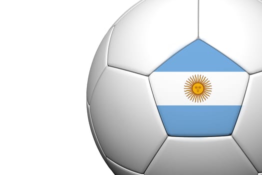 Argentina Flag Pattern 3d rendering of a soccer ball