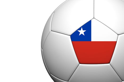 Chile Flag Pattern 3d rendering of a soccer ball