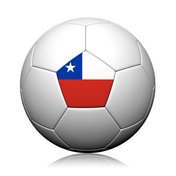 Chile Flag Pattern 3d rendering of a soccer ball