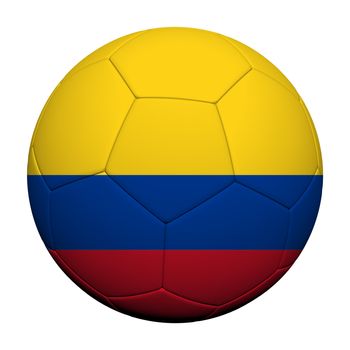 Colombia Flag Pattern 3d rendering of a soccer ball 