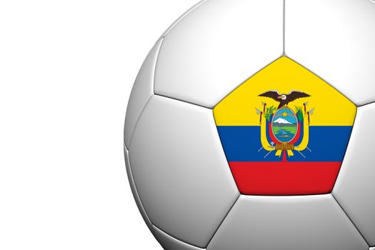 Ecuador Flag Pattern 3d rendering of a soccer ball