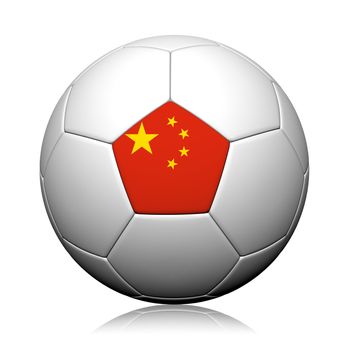 China Flag Pattern 3d rendering of a soccer ball