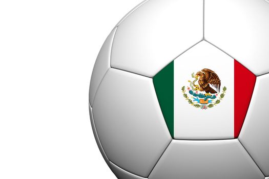 Mexico Flag Pattern 3d rendering of a soccer ball