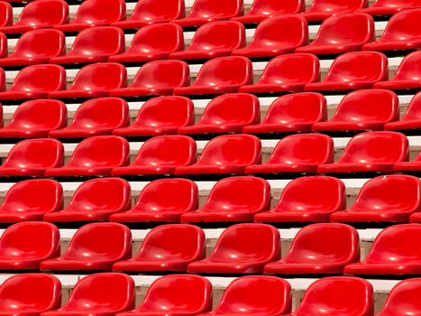 regular red seats in a stadium
