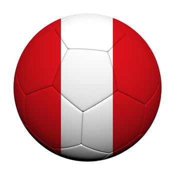 Peru Flag Pattern 3d rendering of a soccer ball 