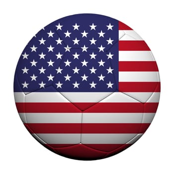 The United States Flag Pattern 3d rendering of a soccer ball