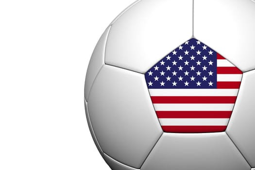 The United States Flag Pattern 3d rendering of a soccer ball