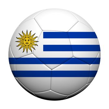Uruguay Flag Pattern 3d rendering of a soccer ball 