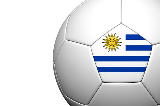 Uruguay Flag Pattern 3d rendering of a soccer ball isolate on white background