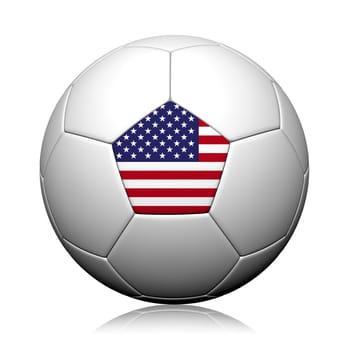 The United States Flag Pattern 3d rendering of a soccer ball