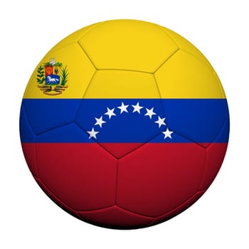 Venezuela Flag Pattern 3d rendering of a soccer ball 