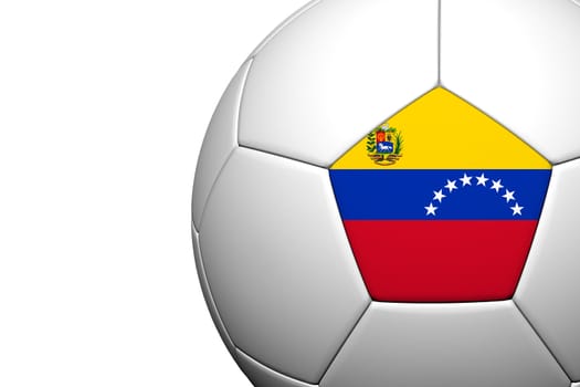 Venezuela Flag Pattern 3d rendering of a soccer ball isolate on white background