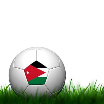 3D Football Jordan Flag Patter in green grass on white background