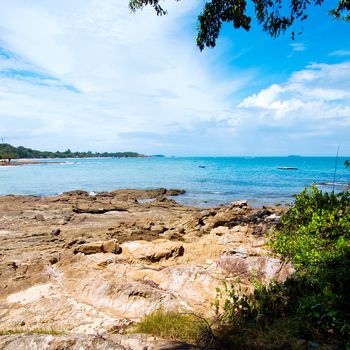 Thai island of Koh Samed. The pile of rocks on the beach