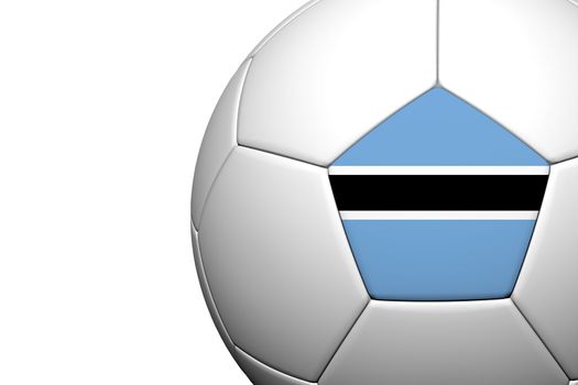 Botswana Pattern 3d rendering of a soccer ball isolate on white background