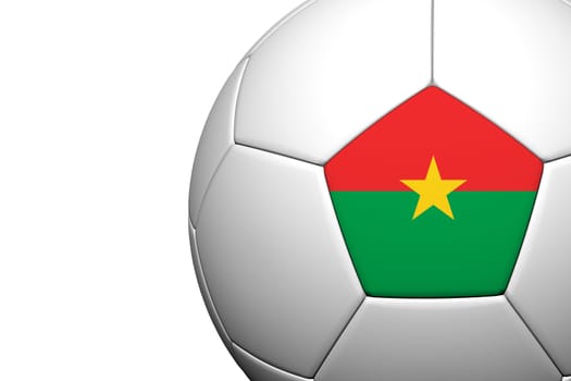 Burkina Faso Pattern 3d rendering of a soccer ball isolate on white background