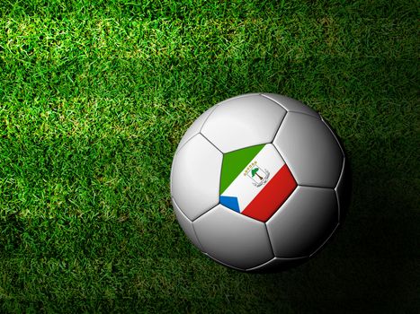 Equatorial Guinea Flag Pattern 3d rendering of a soccer ball in green grass
