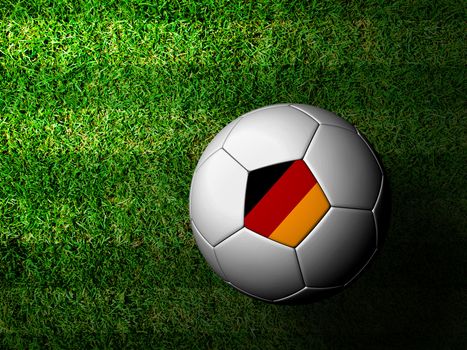 Germany Flag Pattern 3d rendering of a soccer ball in green grass