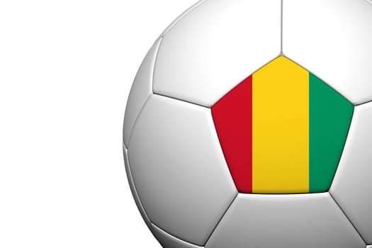 Guinea Flag Pattern 3d rendering of a soccer ball isolate on white background