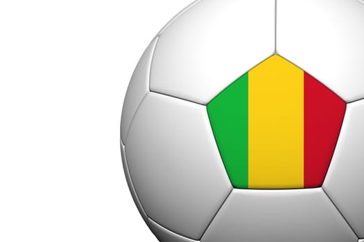 Mali Flag Pattern 3d rendering of a soccer ball isolate on white background