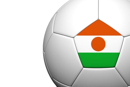 Niger Flag Pattern 3d rendering of a soccer ball isolate on white background