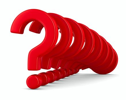 Sign question on white. Isolated 3D image