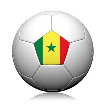 Senegal Flag Pattern 3d rendering of a soccer ball