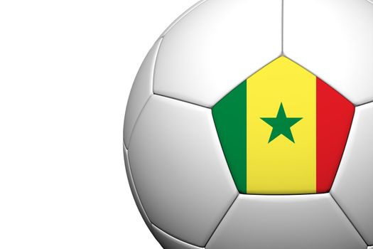 Senegal Flag Pattern 3d rendering of a soccer ball isolate on white background