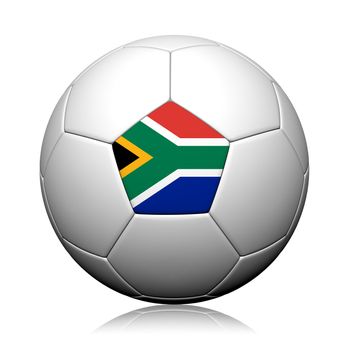 South Africa Flag Pattern 3d rendering of a soccer ball