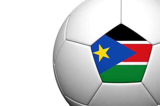 Sudan Flag Pattern 3d rendering of a soccer ball isolate on white background