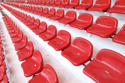 Red seat at Thep Hasadin Stadium in Thailand