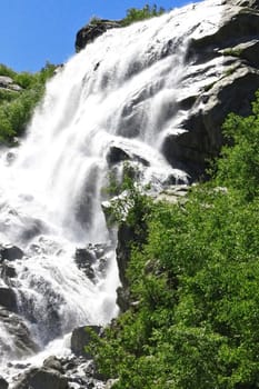 Alibek waterfall. Dombay mountains. The Northern Caucas