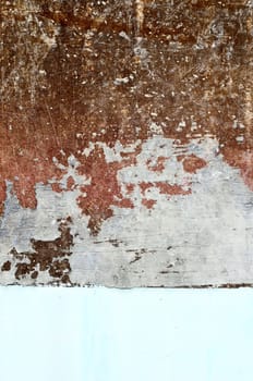 Scratch on steel wall with old painted
