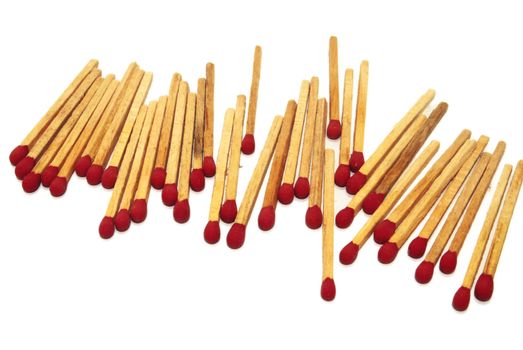 Group of matchstick on white
