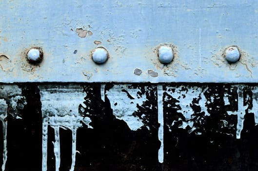 Grunge steel wall with decay and painted