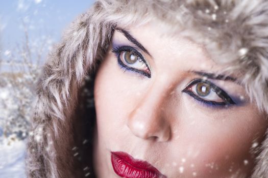 cold winter queen attractive woman