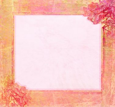 Grunge Frame For Congratulation With Flower - retro card