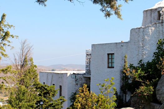 Monastery St John the Theologian in Patmos island, Greece, Unesco World Heritage Site 