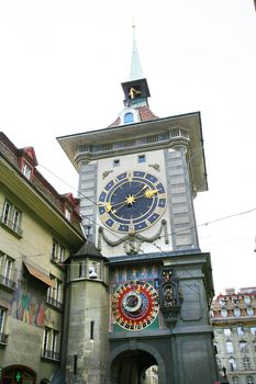 Famous Zytglogge zodiacal clock in Bern, Switzerland