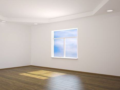 Interior of the small room with window