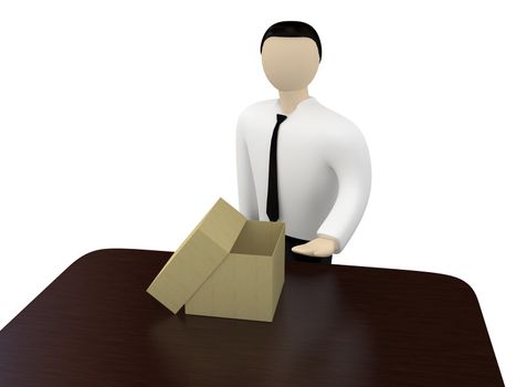 The person near to an open box