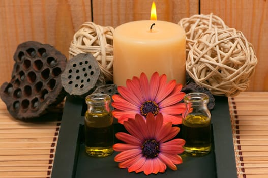 Spa scene with aromatherapy