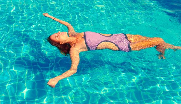 girl in pool