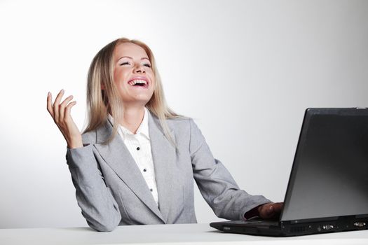 business woman working on laptop