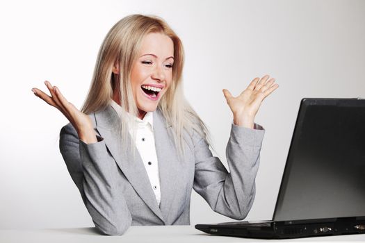 business woman working on laptop