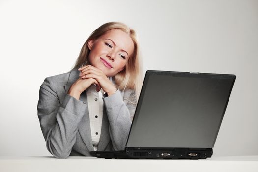 business woman working on laptop
