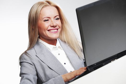 business woman working on laptop