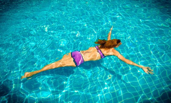 girl in pool