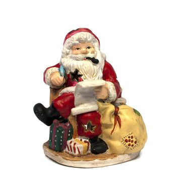 Portrait of Santa Claus with a bag of presents for christmas