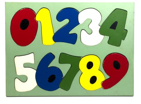 numbers  puzzle for school education in wood and different colors